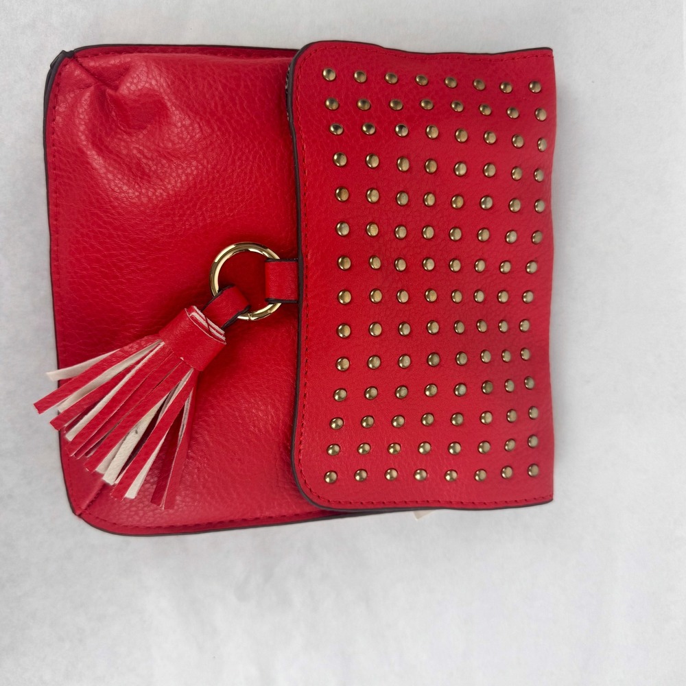 Carlos by Carlos Santana Red Studded Tassel Crossbody Bag 742845-611 NWT - Picture 4 of 8